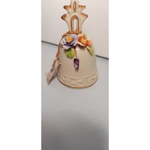 Vintage ARNART Ivory Floral Bisque Bell